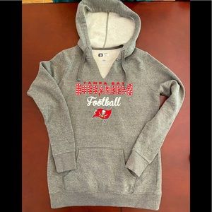 NFL Tampa Bay Buccaneers football long sleeve women’s grey hoodie size S